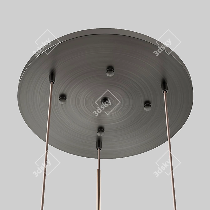 Elegant Amber 3-Plaf Isidore Lamp 3D model image 4
