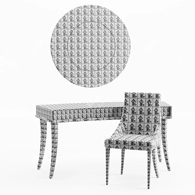 Hugo Desk with Chloe Chair: Sleek and Functional 3D model image 4