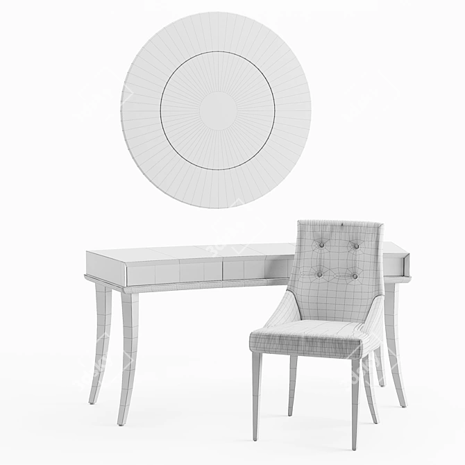 Hugo Desk with Chloe Chair: Sleek and Functional 3D model image 5