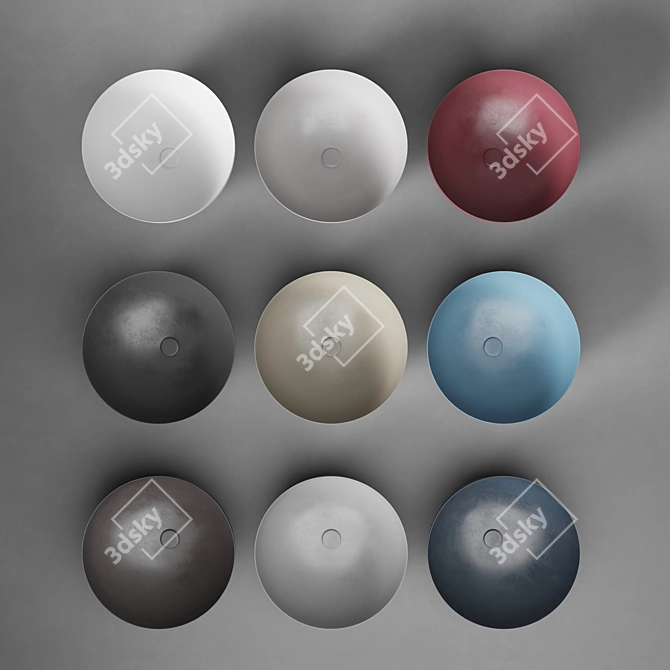 Flaminia Round Ceramic Washbasin 3D model image 2
