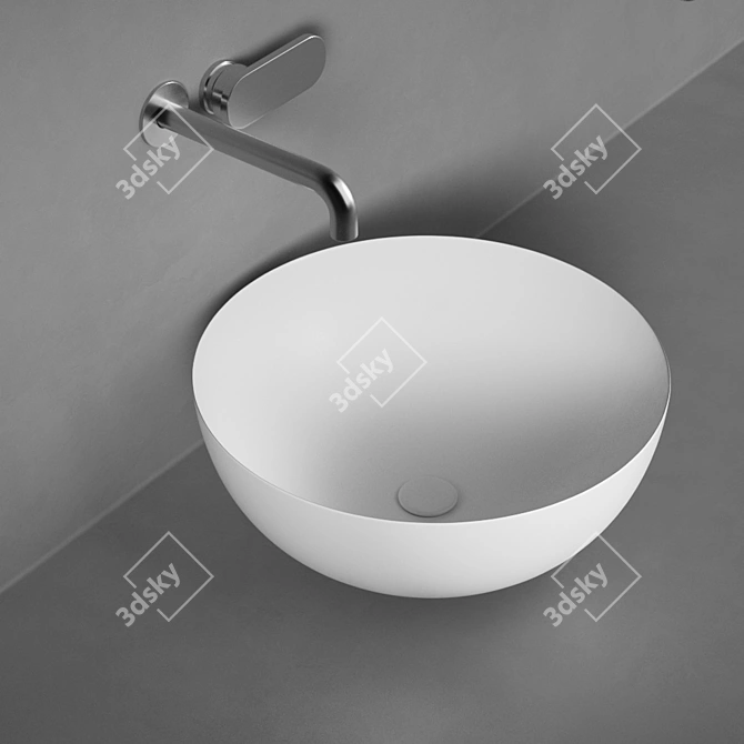Flaminia Round Ceramic Washbasin 3D model image 3