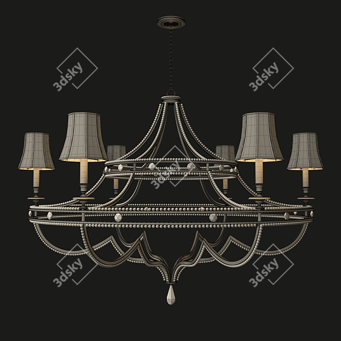 Elegant Crystal Chandelier 3D model image 4