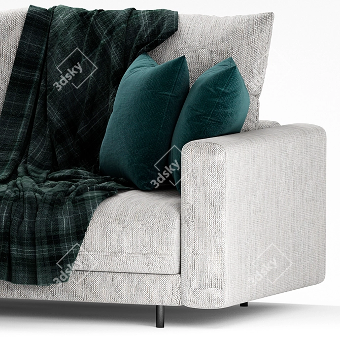 Elegant Enki Corner Sofa: Ligne Roset 3D model image 3