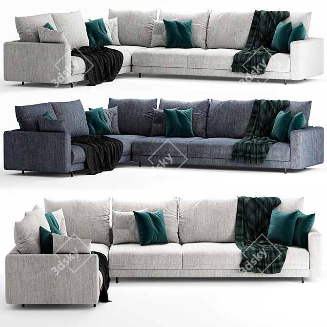 Elegant Enki Corner Sofa: Ligne Roset 3D model image 5