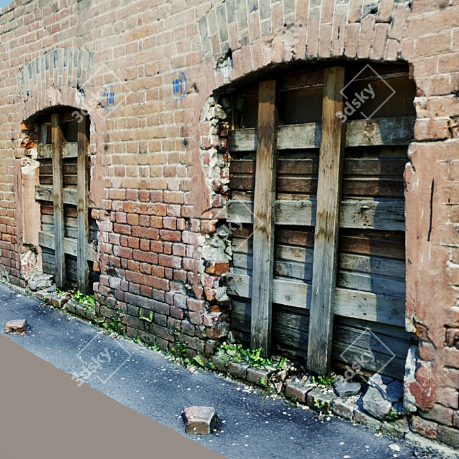 Scanned Building Facade Window - 2 Variations 3D model image 3