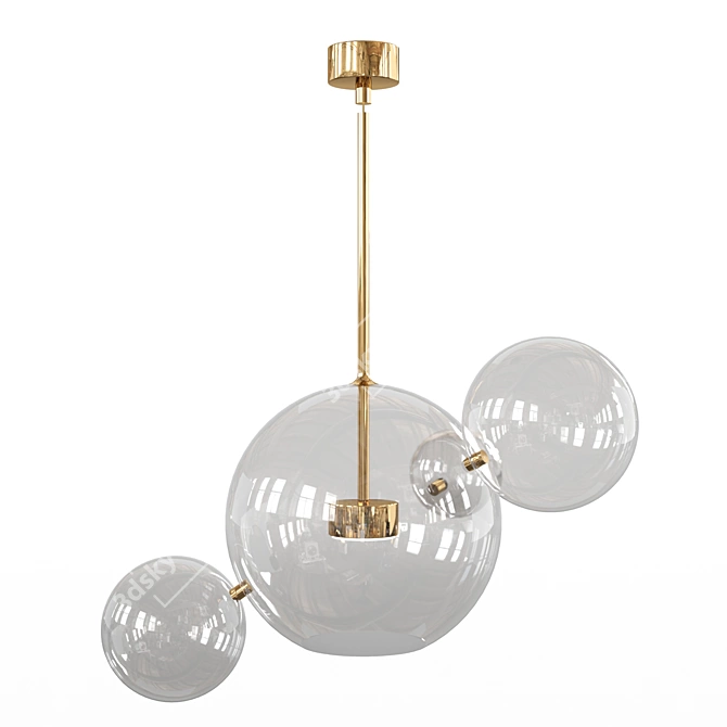 Elegant Blush Pendant Light 3D model image 1