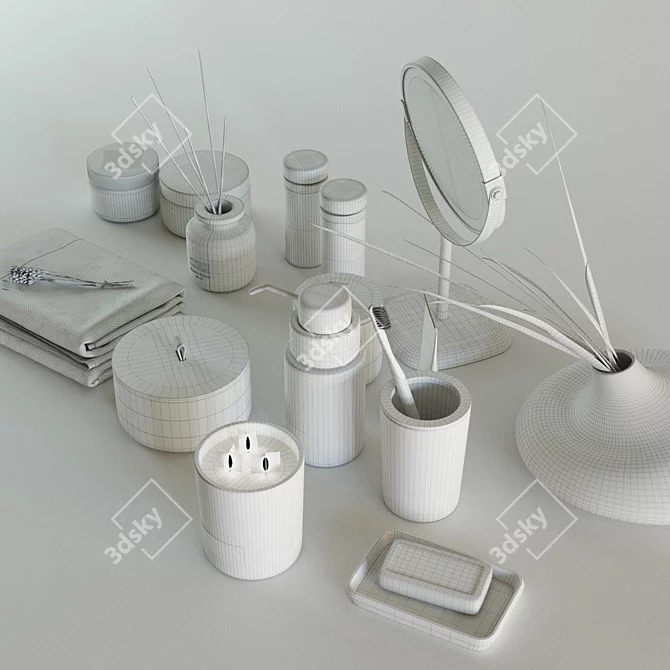 Zara Home Bathroom Decor Set 3D model image 3