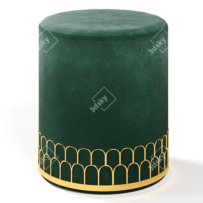 Velvet Wonder Poufs 3D model image 2
