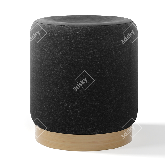 Velvet Wonder Poufs 3D model image 4