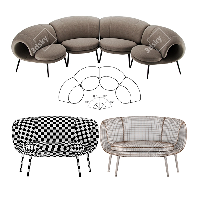 Sleek & Versatile Maki Easy Chair 3D model image 2