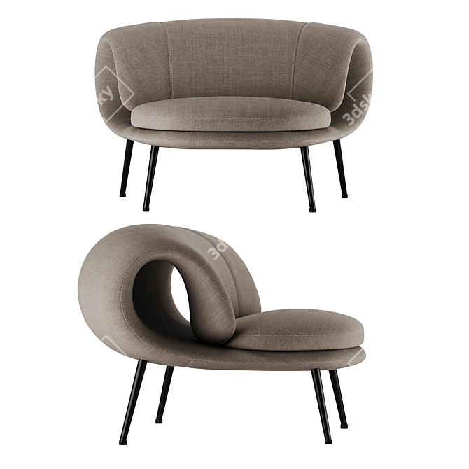 Sleek & Versatile Maki Easy Chair 3D model image 4