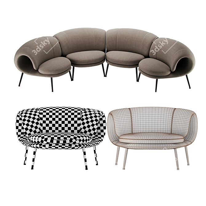 Sleek & Versatile Maki Easy Chair 3D model image 6