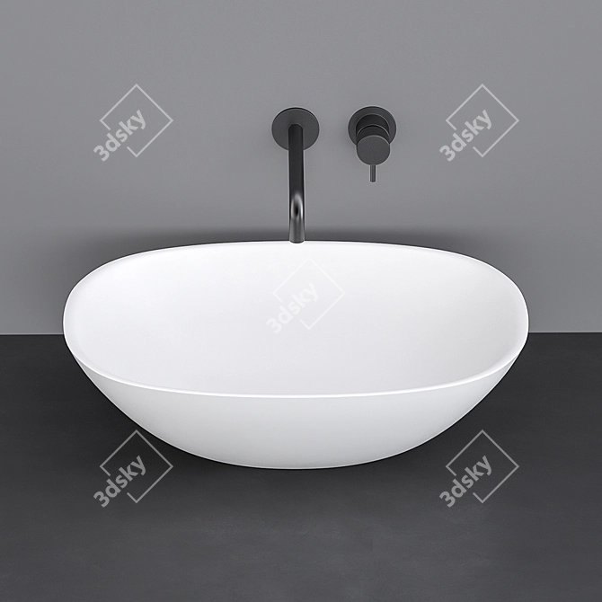 Vallone Positano: Elegant Sink & Mixer 3D model image 3
