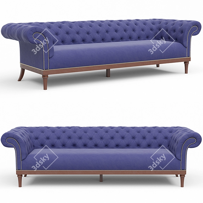 Elegant Padrone Sofa: Unwrapped, Retopologized, HD Archive 3D model image 1