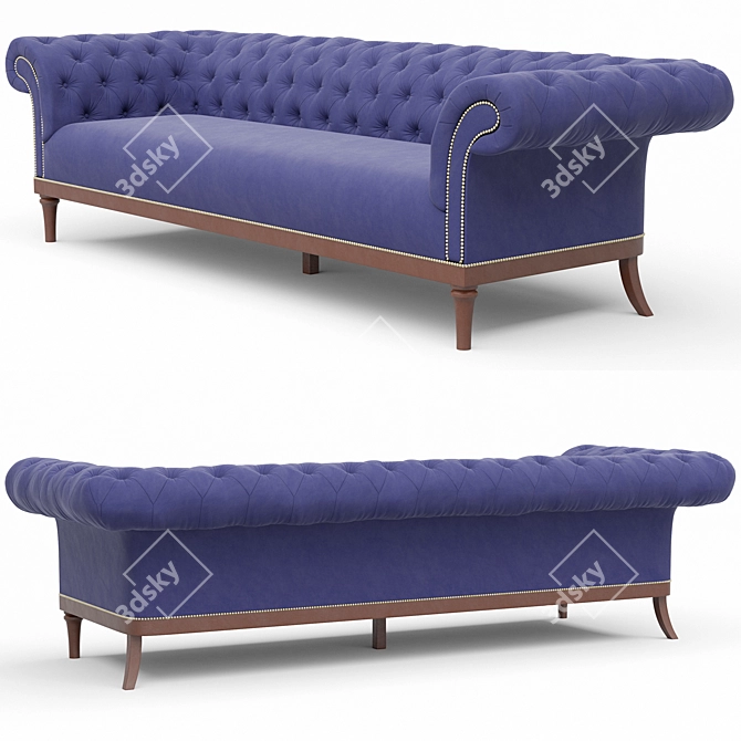 Elegant Padrone Sofa: Unwrapped, Retopologized, HD Archive 3D model image 2