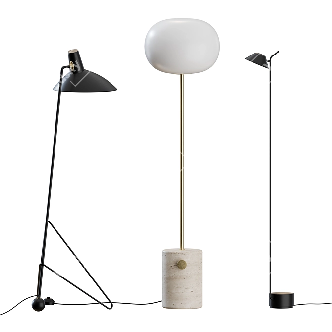 Modern Floor Lamp Set - JWDA, Peek, Tripod 3D model image 5