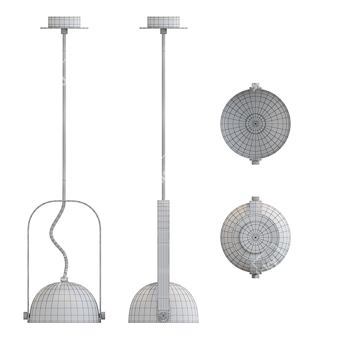 Sleek LED Pendant Lamp: Lampatron Kenna 3D model image 3