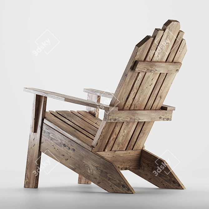 Traditional Style Patio Chair | Garden Armchair 3D model image 2
