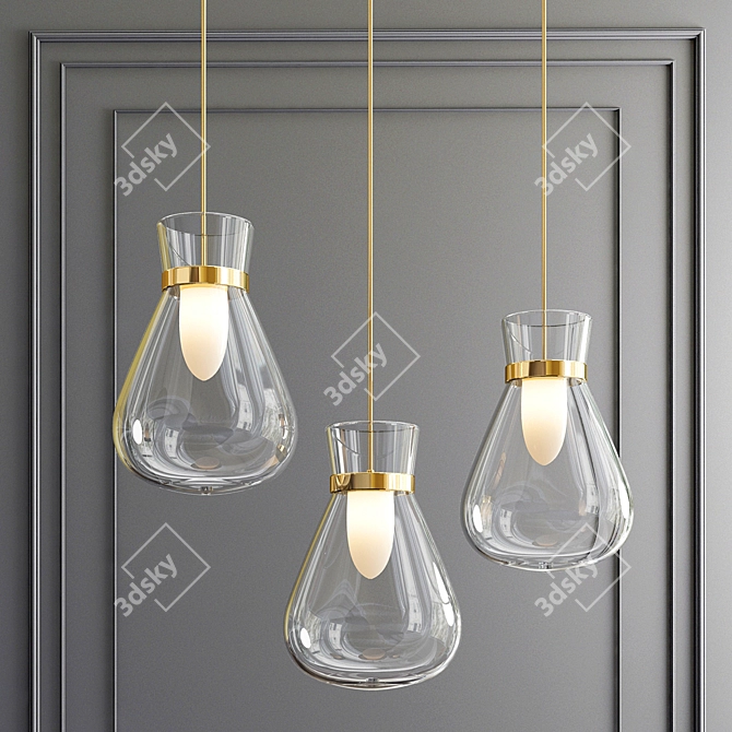 Elegant Beat Pendant Light 3D model image 1