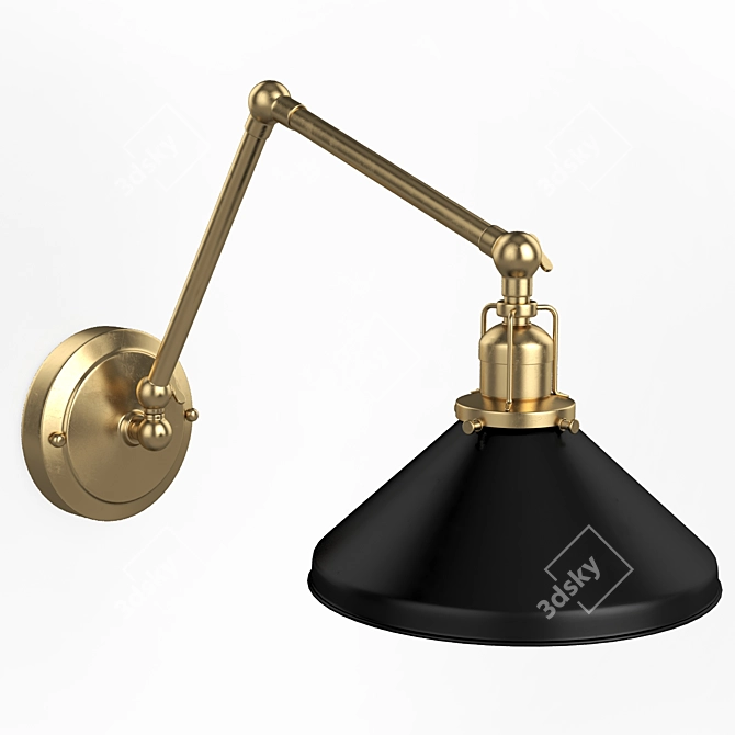 Imbrie Articulating Sconce: Elegant Lighting Solution 3D model image 2