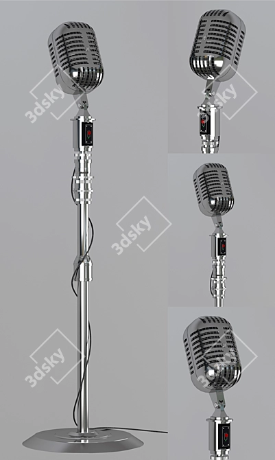 Vintage Voice: Retro Mic 3D model image 1