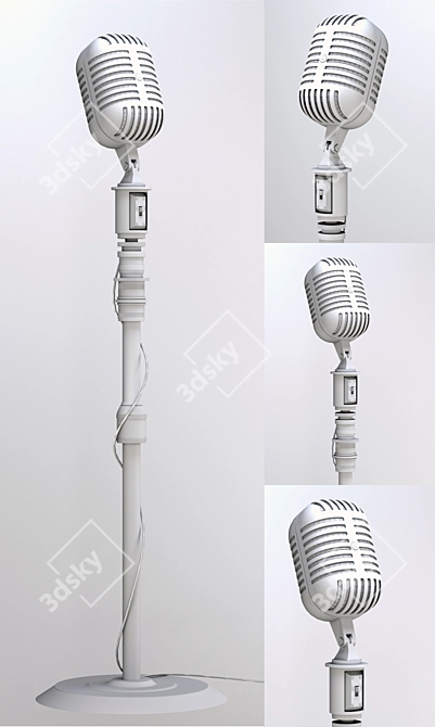 Vintage Voice: Retro Mic 3D model image 2