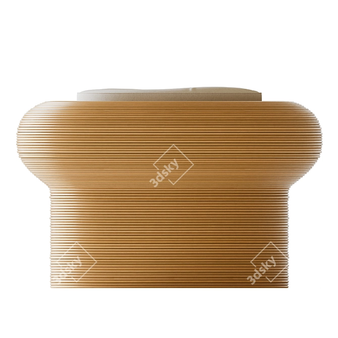 Riviera Rattan Stool: Handcrafted Elegance 3D model image 2
