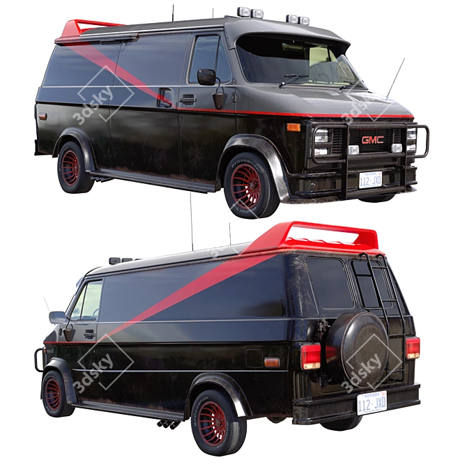 Classic A-Team Van: GMC Vandura 1983 3D model image 2