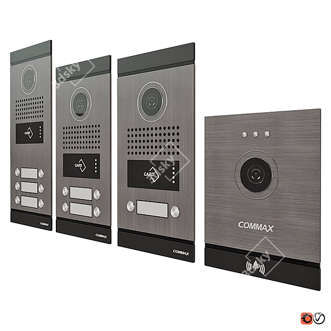 COMMAX FINE VIEW On-Door Speakerphones Set 3D model image 2