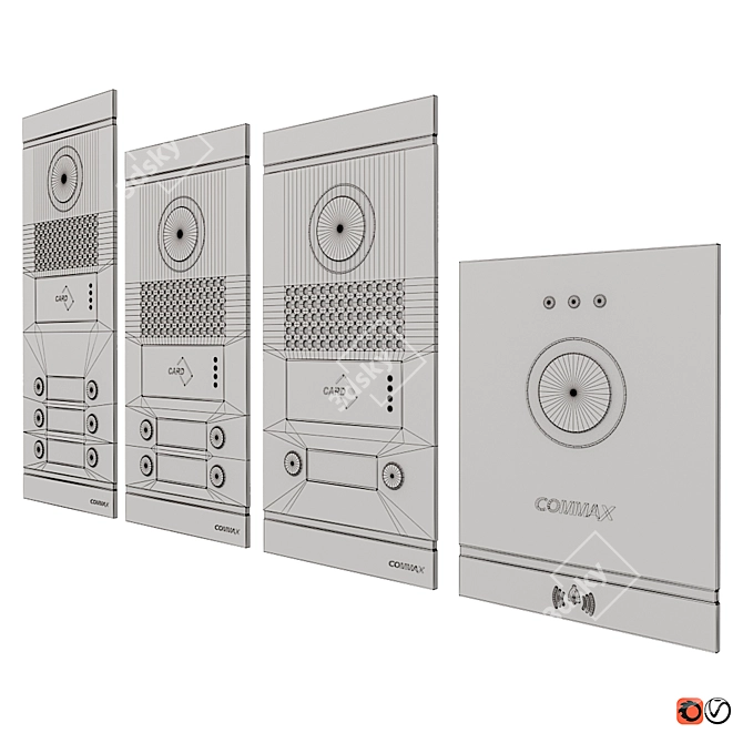 COMMAX FINE VIEW On-Door Speakerphones Set 3D model image 3