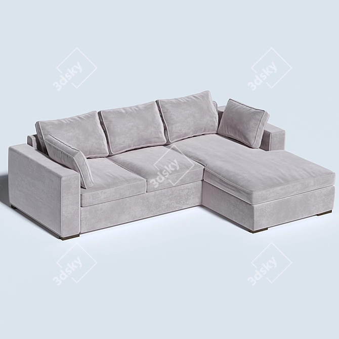 Origami Lion Corner Sofa in Microvelvet 3D model image 2