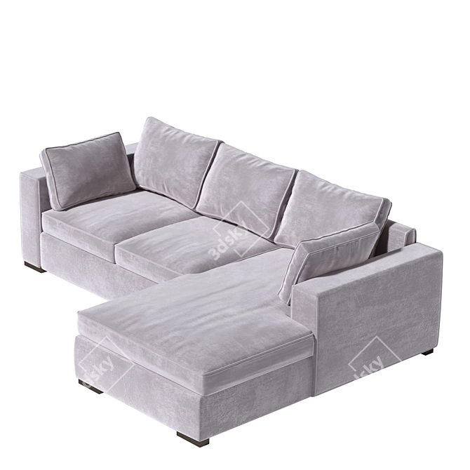 Origami Lion Corner Sofa in Microvelvet 3D model image 10