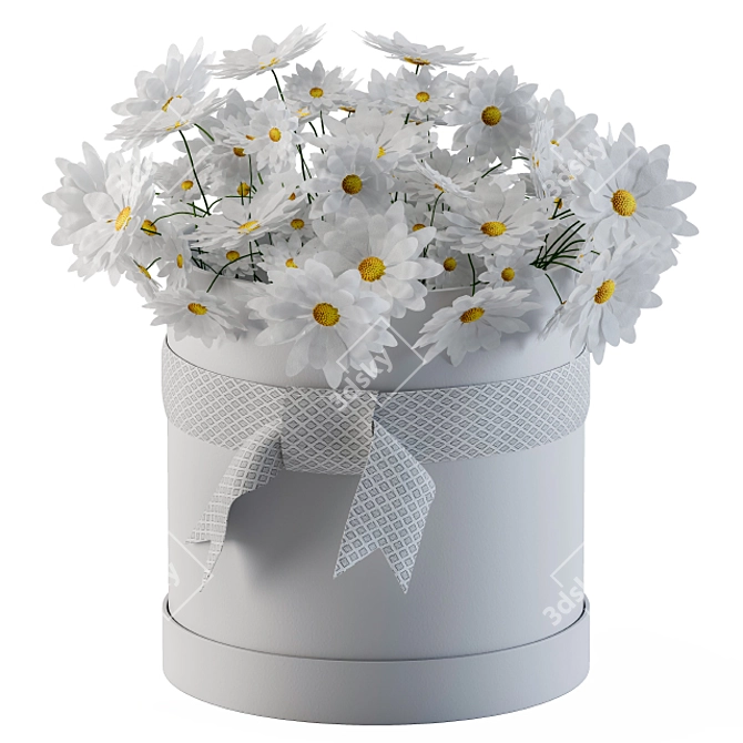 Ethereal White Blossom Bouquet 3D model image 1