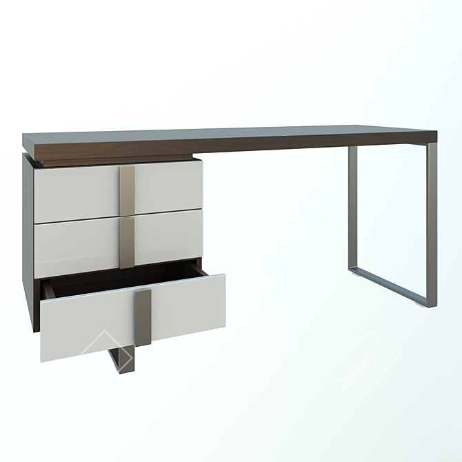 Angel Cerda Writing Desk with Three Drawers 3D model image 2