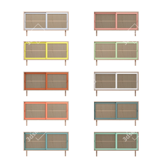 Colonel STRAW Sideboard Set: Stylish Storage Solution 3D model image 2