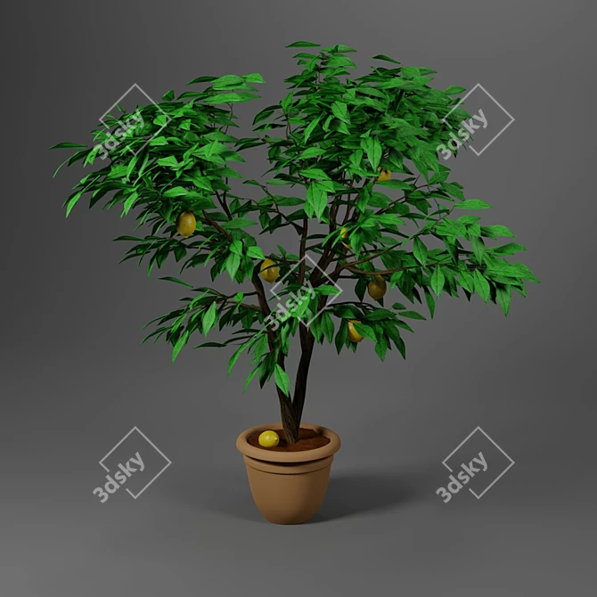 Lively Lemon Decor 3D model image 1