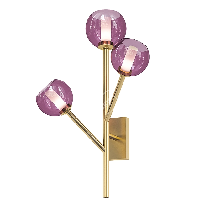 Elegant Pink Wall Lamp 3D model image 1