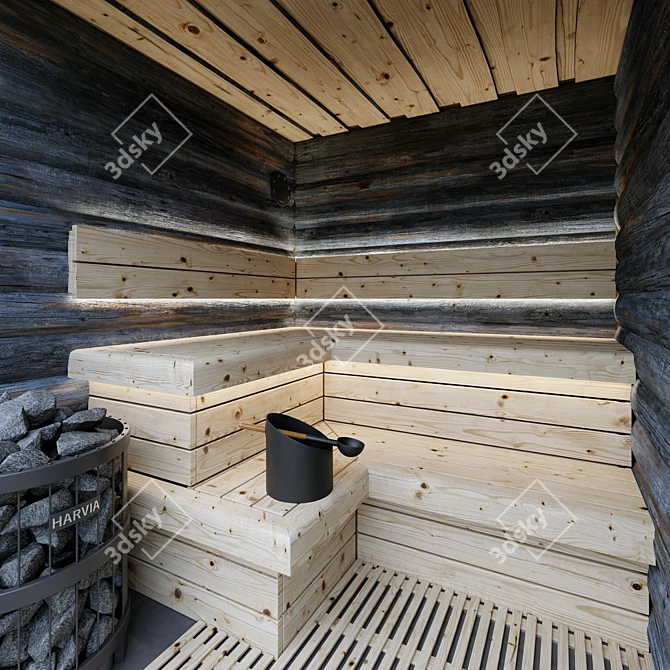 Kelo Sauna: Authentic Finnish Retreat 3D model image 2