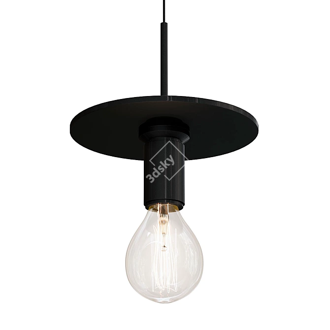 Modern Black Pendant Light 3D model image 1