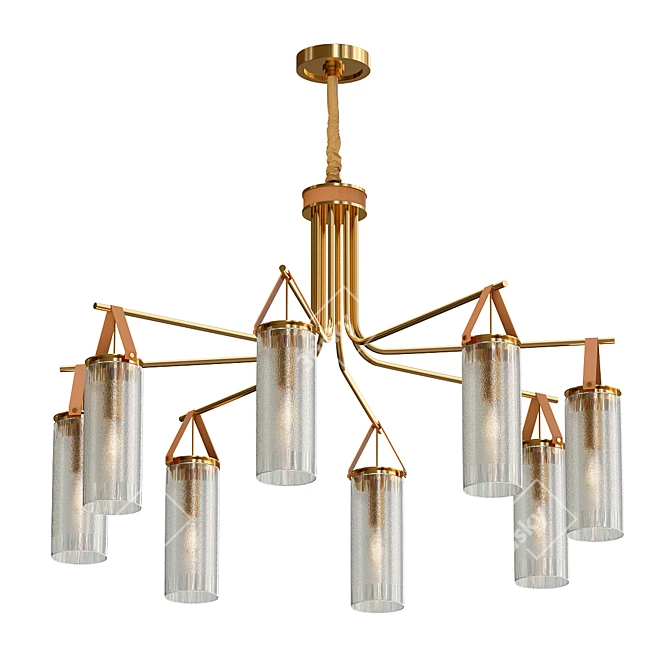 Luxury Glass Pendant Chandelier: Mitchell 3D model image 1