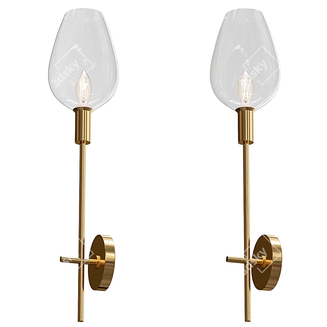 Modern Postmodern Glass Pendant Light 3D model image 1