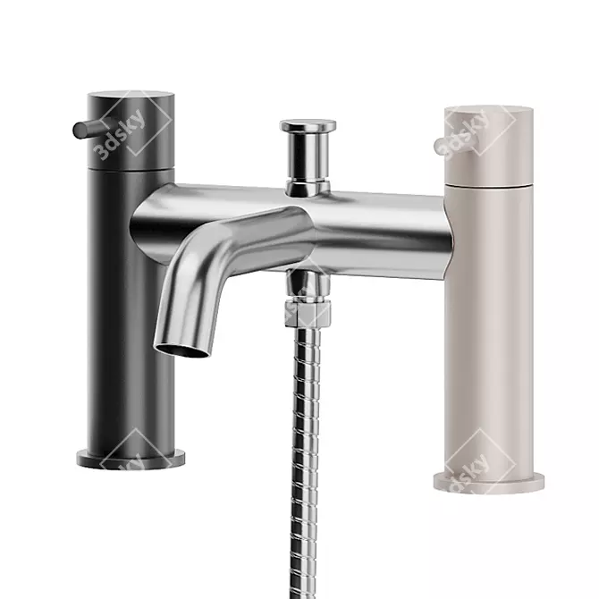 Elegant Chrome Shower Mixer 3D model image 2