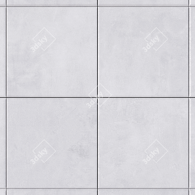 Ares White Concrete Wall Tiles 3D model image 2