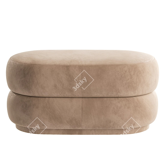 Ferm Living Round Pouf - Stylish and Versatile 3D model image 3