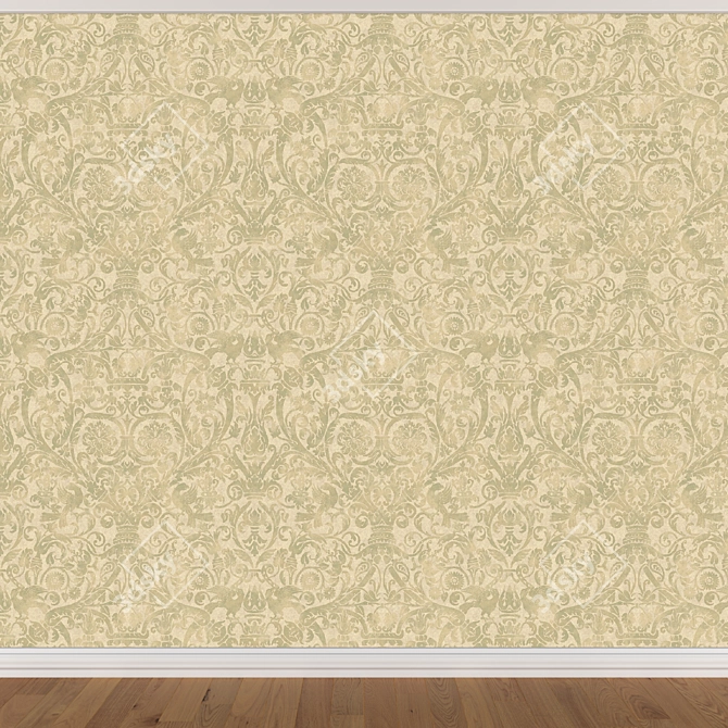 Seamless Wallpaper Set in 3 Colors 3D model image 2
