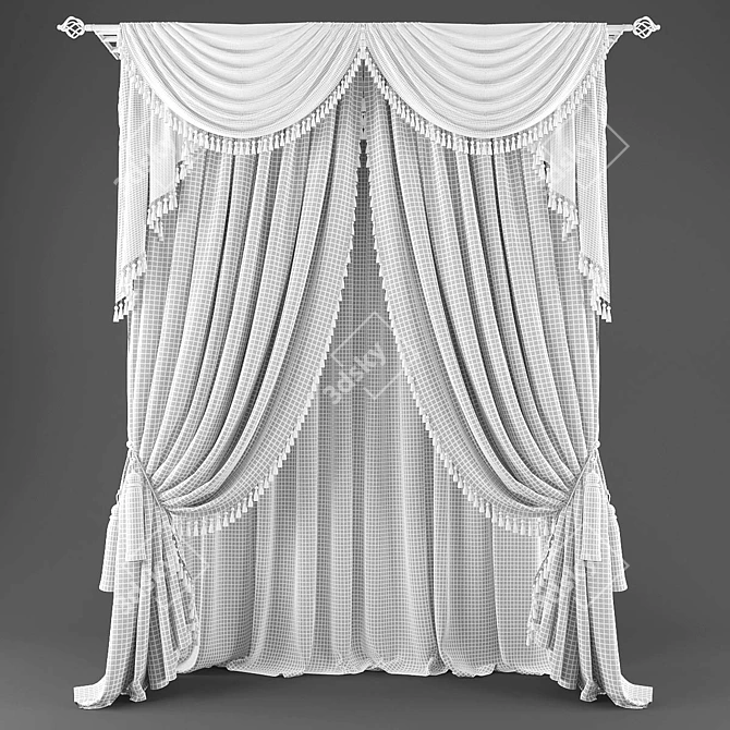 Stylish Curtain Set - Polys: 359030 Verts: 362889 3D model image 2
