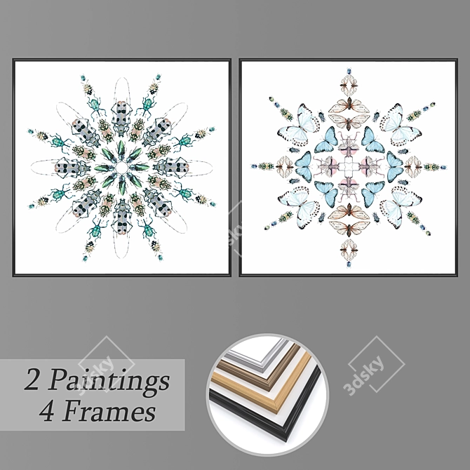 Elegant Wall Art Set 3D model image 1