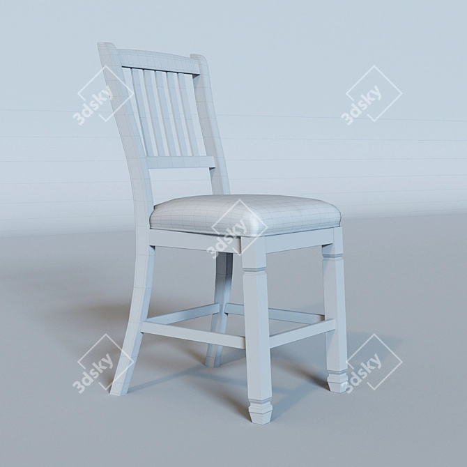 Rustic Bolanburg Counter Stool 3D model image 3