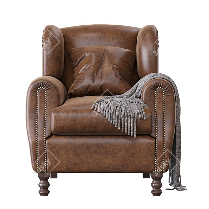 Luxury Mohair Cinema Armchair 3D model image 3