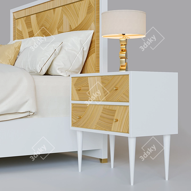 Riviera Bed in Classic White 3D model image 3